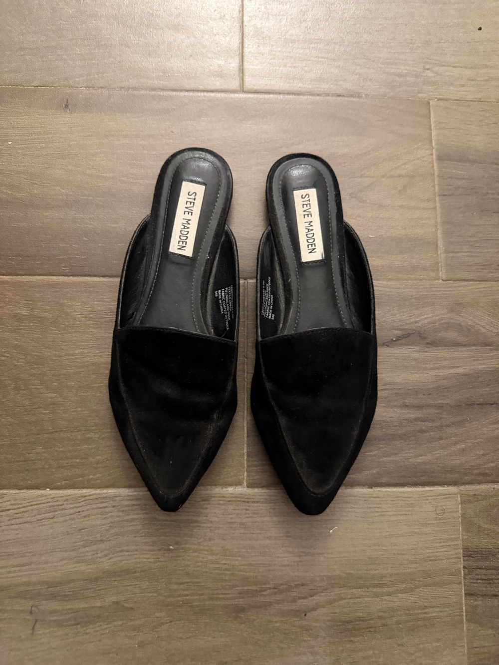 Steve Madden Black Mules